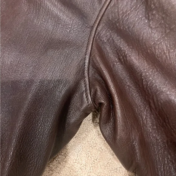 Men's Classic Brown 100% Leather Bomber Jacket - Picture 9 of 17